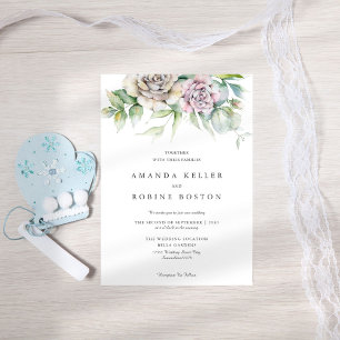 Invitation Mariage floral de choix minimal