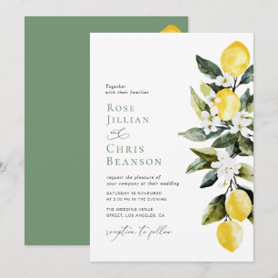 Invitation Mariage floral de citron vert moderne