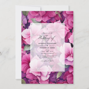 Invitation Mariage floral de framboise