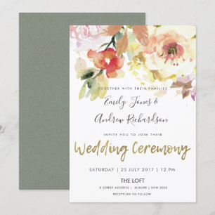 INVITATION MARIAGE FLORAL DE PEACH PEACH ROSE