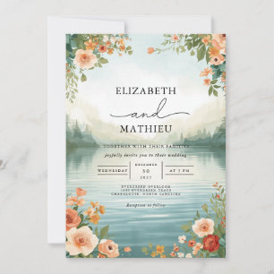 Invitation Mariage floral de Pêche douce