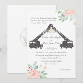Invitation Mariage floral de pompier