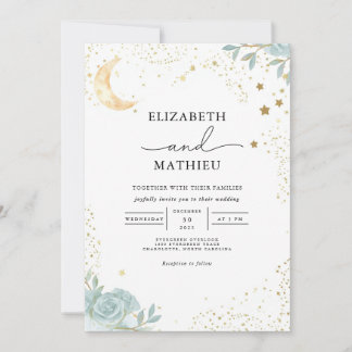 Invitation Mariage floral de rêve céleste