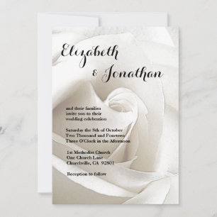 Invitation Mariage floral de Rose blanche