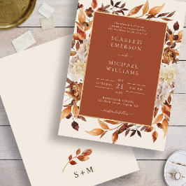 Invitation Mariage floral de tomme de terre cuite