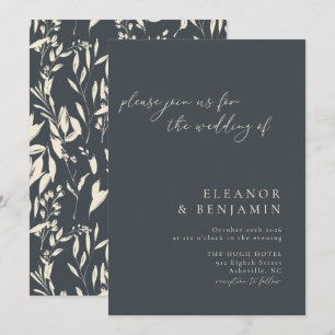 Invitation Mariage Floral Dessiné à la Main Bohème Minimalist