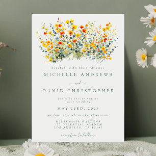Invitation Mariage floral d'été coloré