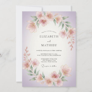 Invitation Mariage Floral Doux Lavande