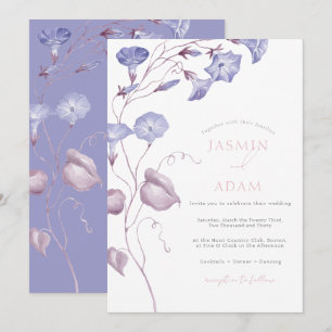 Invitation Mariage Floral Élégant à l'Aquarelle Lavande