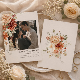 Invitation Mariage Floral Élégant d'Automne