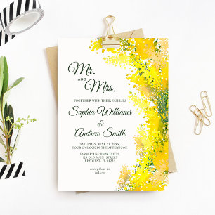 Invitation Mariage Floral Élégant Mimosa