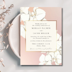 Invitation Mariage Floral Élégant Orchidée Rose 