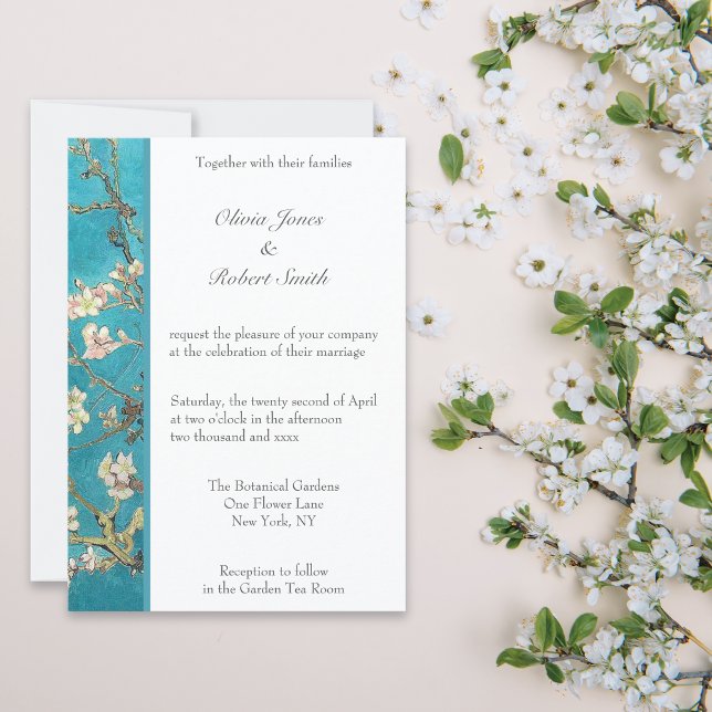 Invitation Mariage floral en fleurs d'amandes (Créateur téléchargé)