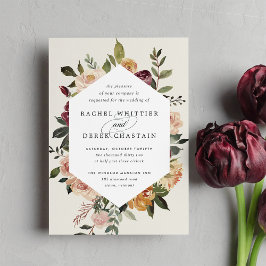 Invitation Mariage floral en fleurs rustiques