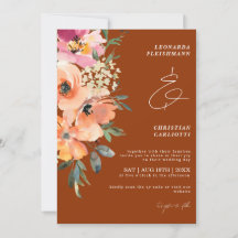 Mariage floral en terre cuite rouille