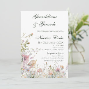 Invitation Mariage Floral Espagnol