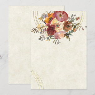 Invitation Mariage floral et blanc or d'automne