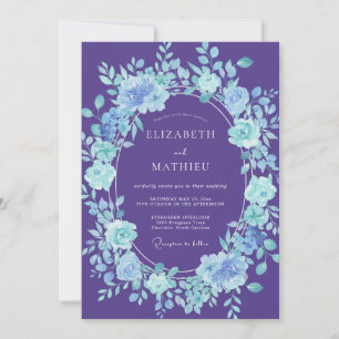 Invitation Mariage Floral Éthéré Violet