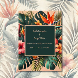 Invitation mariage floral exotique tropical hawaïen coloré