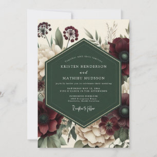 Invitation Mariage Floral Fantaisie Bourguignon