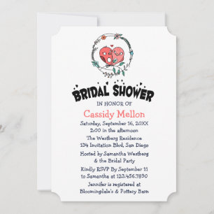 Invitation Mariage Floral Fête de Mariée Oiseaux Roses Rose e