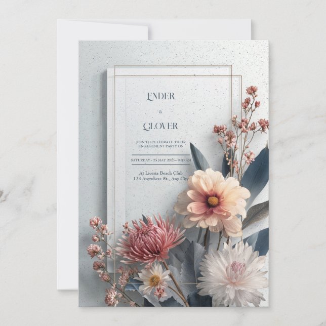 Invitation Mariage Floral Fleur sauvage moderne (Devant)
