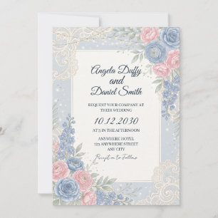 Invitation Mariage Floral Fleur Sauvage Pastel