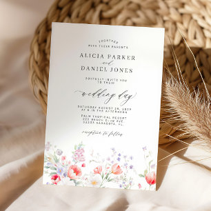 Invitation Mariage floral fleuri minimaliste élégant