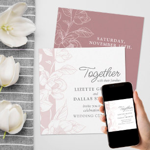 Invitation Mariage floral flush de fleurs de Magnolia méridio