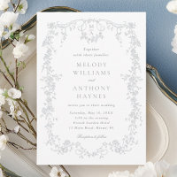 Mariage floral gris victorien français classique