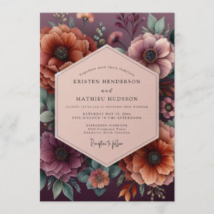Invitation Mariage Floral Hérité de Prune