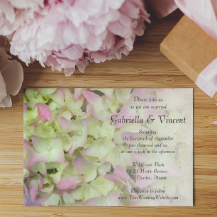 Invitation Mariage Floral Hydrangea Presque rose