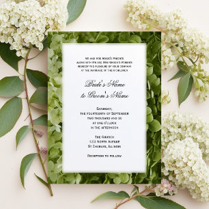 Invitation Mariage Floral Hydrangea Vert