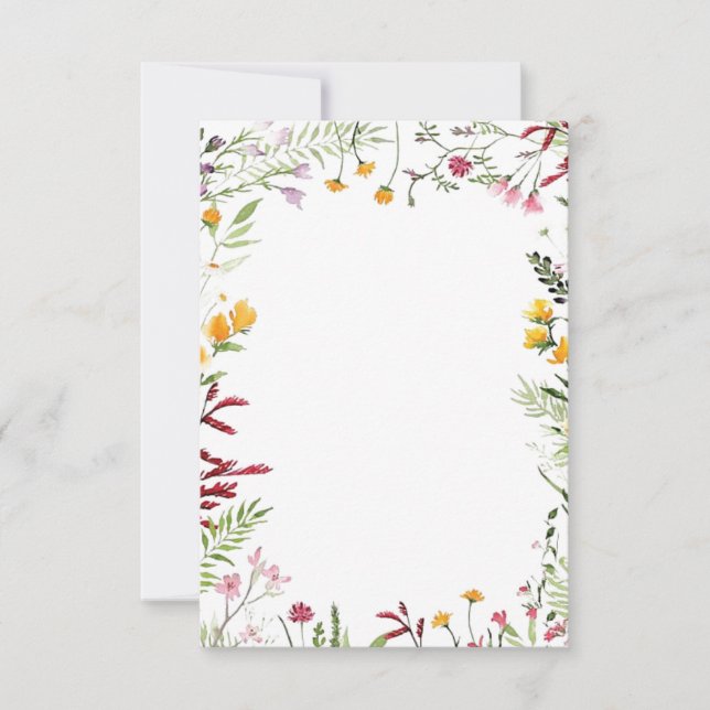 Invitation Mariage floral jardin budget vierge  (Devant)