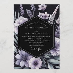 Invitation Mariage Floral Lavande Encre