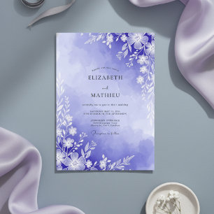 Invitation Mariage Floral Lavande Impressionniste
