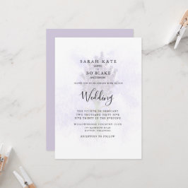 Invitation Mariage floral Lavande Splash sans parents indiqué