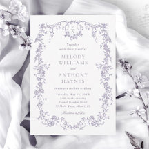 Mariage Floral Lavande Victorien Français Classiqu