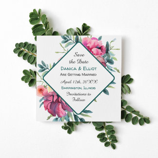 Invitation Mariage floral Mauve et Bourgogne Enregistrer la d
