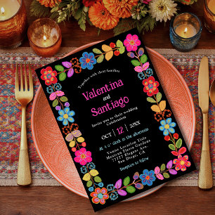 Invitation Mariage floral mexicain moderne