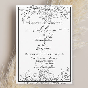 Invitation Mariage Floral minimaliste moderne en terre cuite