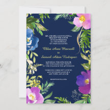 Mariage Floral moderne de la Marine bleu violet