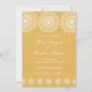 Invitation Mariage Floral Moderne de Tournesols