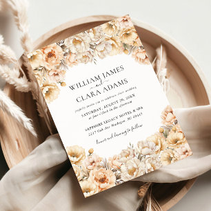 Invitation Mariage floral moderne Pastel Peony