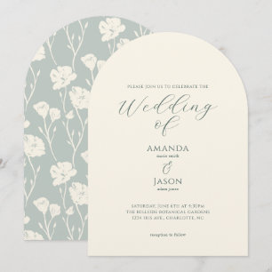 Invitation Mariage floral moderne romantique éthéré