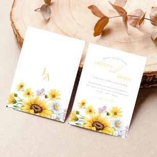 Invitation Mariage Floral Monogramme Élégant de Tournesol d'É
