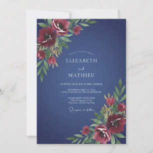 Invitation Mariage Floral Naval Romantique et Foisonnant