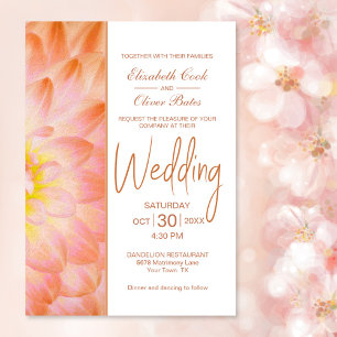 Invitation Mariage Floral Orange moderne