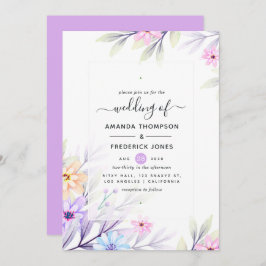 Invitation Mariage floral Pastel Watercolor