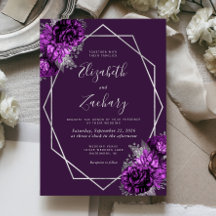 Mariage Floral Plum violet Argent